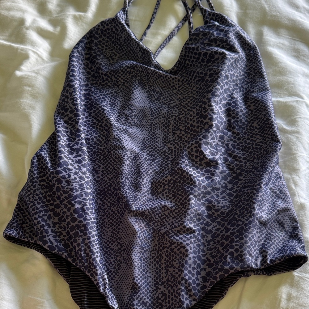 Purple Patterned Swimsuit acacia worn - Picture 1 of 4